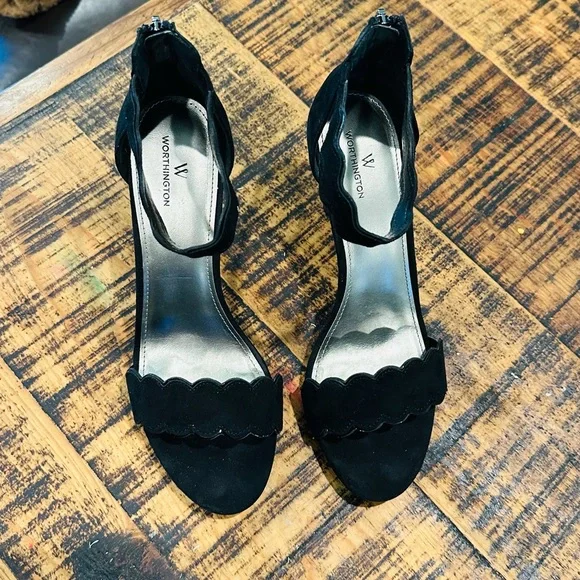 NWOT WORTHINGTON STRAPY HEEL SANDAL SLIP ON HEEL ELASTIC AROUND ANKLE SZ 10 - Picture 4 of 8